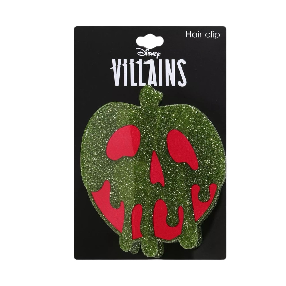 NEW Disney Villains Snow White Poison Apple Glitter Halloween Claw Hair Clip